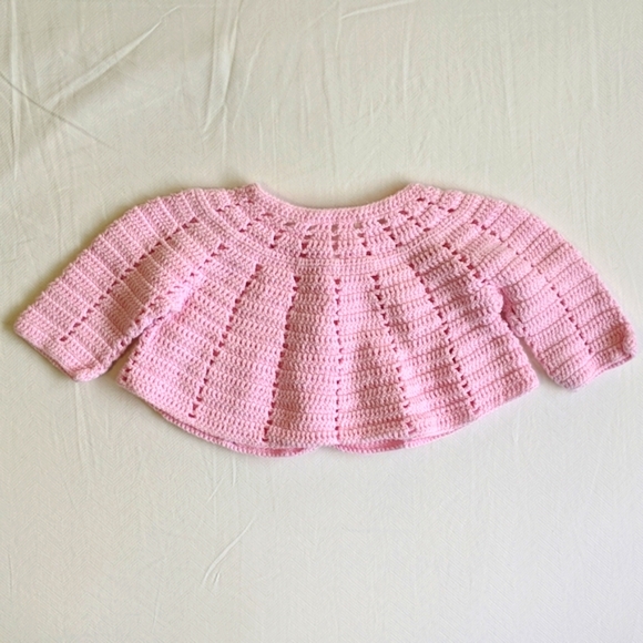 children's place crochet open knit cotton cardigan sweater 0-3 months baby girl - Picture 6 of 6
